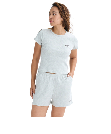 【OUTLET】BILLABONG レディース ARCH EMB BABY FIT RIB TEE Tシャツ 【BABY FIT】【2025年夏モデル】