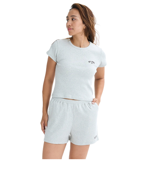 【OUTLET】BILLABONG レディース ARCH EMB BABY FIT RIB TEE Tシャツ 【BABY FIT】【2025年夏モデル】