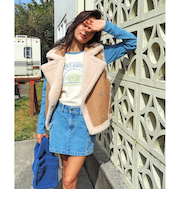 【OUTLET】BILLABONG レディース SUEDE MOUTON BOA ベスト CMH0 【2024年秋冬モデル】