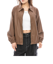 【OUTLET】RVCA レディース MINI RVCA ECO LEATHE ジャケット RSA0 【2024年冬モデル】