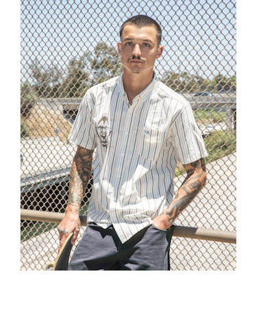 【OUTLET】RVCA メンズ 【RICH JACOBS】 JACOBS ARCHIVE STRIPE SS 半袖シャツ 【2025年夏モデル】