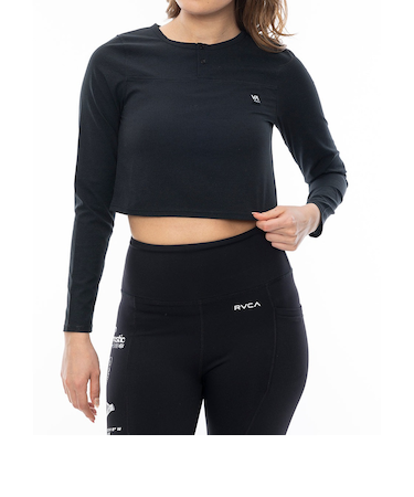 【OUTLET】RVCA レディース ELEMENT STREACK LS T ロンＴ BLK 【2024年秋冬モデル】