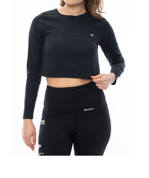 【OUTLET】RVCA レディース ELEMENT STREACK LS T ロンＴ BLK 【2024年秋冬モデル】