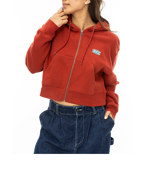 【OUTLET】RVCA レディース OLD WEST DAD CROPPED ZIP HOODIE パーカー RQS0 【2024年秋冬モデル】