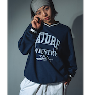 【OUTLET】RVCA レディース PASTEUP V-NECK LOOSE FIT CREW トレーナー MDY 【2024年秋冬モデル】