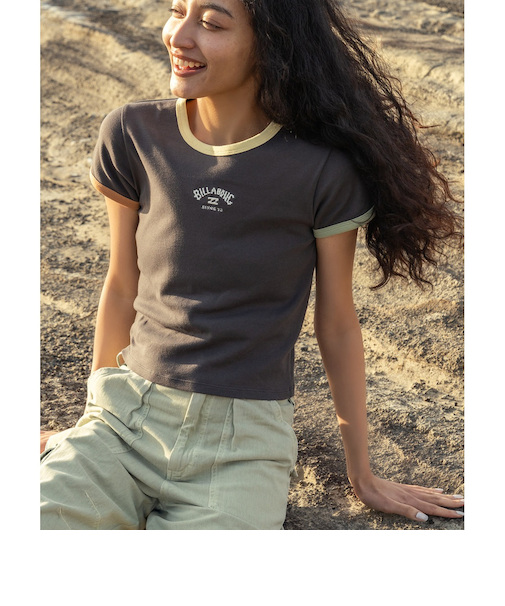 【OUTLET】BILLABONG レディース RINGER BABY FIT TEE Tシャツ 【BABY FIT】【2025年春夏モデル】