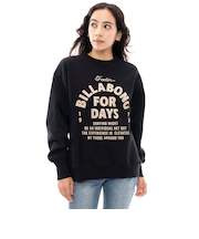 【OUTLET】BILLABONG レディース SIDE RIB HEAVY SWEAT トレーナー BLK 【2024年秋冬モデル】