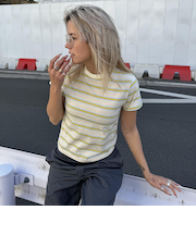 【ROXY ロキシー 公式通販】ロキシー（ROXY）【OUTLET】Roxy GIRLS TALK ウィメンズ 半袖Tシャツ 天竺 ボーダー