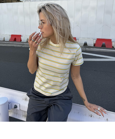 【ROXY ロキシー 公式通販】ロキシー（ROXY）【OUTLET】Roxy GIRLS TALK ウィメンズ 半袖Tシャツ 天竺 ボーダー