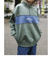 【OUTLET】BILLABONG メンズ Y2K PANLE HALF ZIP スウェットジャケット GRN 【2024年秋冬モデル】