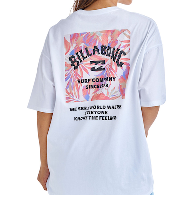 【OUTLET】BILLABONG レディース SQUARE LOGO LOOSE TEE Tシャツ【LOOSE FIT】 【2025年夏モデル】
