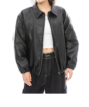【OUTLET】RVCA レディース MINI RVCA ECO LEATHE ジャケット BLK 【2024年冬モデル】