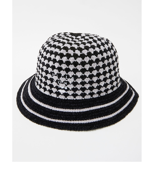 【OUTLET】BILLABONG レディース BLOCK CHECK CHENILLE ハット BLK 【2024年秋冬モデル】