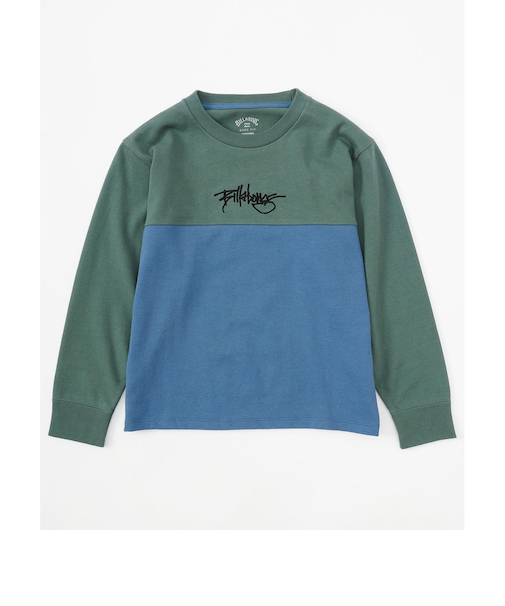 【OUTLET】BILLABONG キッズ Y2K PANEL ロンT GRN (140~160)【2024年秋冬モデル】