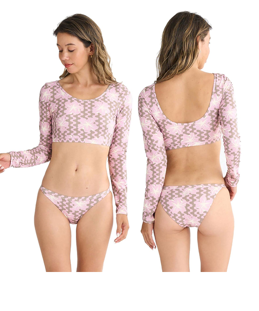 【OUTLET】Roxy PARTY WAVES L/S BIKINI ウィメンズ 長袖ラッシュガード ボトムセット