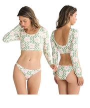 【OUTLET】Roxy PARTY WAVES L/S BIKINI ウィメンズ 長袖ラッシュガード ボトムセット