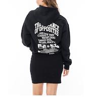 【OUTLET】RVCA レディース PASTE UP HOODIE DRESS ワンピース BLK 【2024年秋冬モデル】