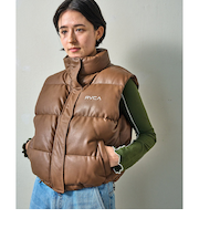 【OUTLET】RVCA レディース RVCA ECO LEATHER PUFFER VEST ベスト RSA0 【2024年冬モデル】