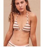 【OUTLET】Roxy SAIDIA TIKI TRI ウィメンズ 水着 ビキニトップ ホルターネック ボーダー