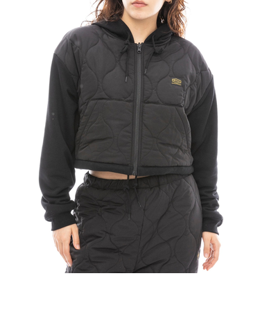 【OUTLET】RVCA レディース RECESSION REVERSIBLE ZIP HOODIE パーカー BLK 【2024年冬モデル】