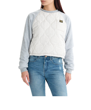 【OUTLET】RVCA レディース RECESSION REVERSIBLE CREW トレーナー GRY 【2024年冬モデル】