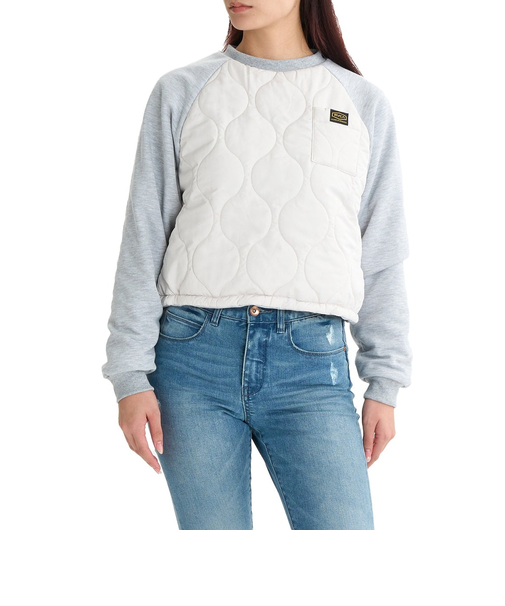 【OUTLET】RVCA レディース RECESSION REVERSIBLE CREW トレーナー GRY 【2024年冬モデル】