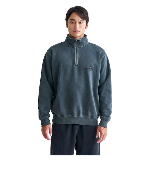【OUTLET】Quiksilver PALM SCRIPT HALF ZIP SWEAT 裏起毛 ハーフジップ メンズ