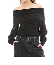 【OUTLET】RVCA レディース RVCA OFF SHOULDER KNIT セーター BLK 【2024年冬モデル】
