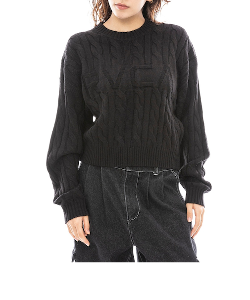 【OUTLET】RVCA レディース RVCA CABLE KNIT TOP セーター BLK 【2024年冬モデル】