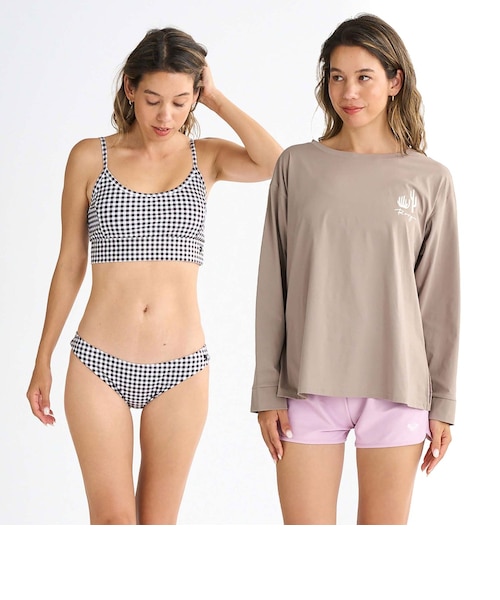 OUTLET】Roxy PICNIC GINGHAM ウィメンズ 長袖ラッシュTシャツ付き