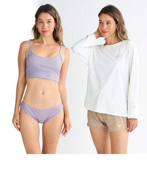 OUTLET】Roxy PICNIC GINGHAM ウィメンズ 長袖ラッシュTシャツ付き