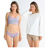 【OUTLET】Roxy PICNIC GINGHAM ウィメンズ 長袖ラッシュTシャツ付き 水着 4点セット
