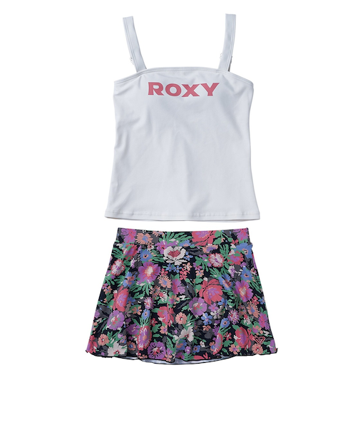 【OUTLET】Roxy MINI TO THE SUN キッズ 子供用 水着 ビキニセット キュロット型ボトム 花柄