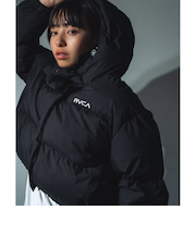 【OUTLET】RVCA レディース MINI RVCA SHORT PUFF ジャケット BLK 【2024年秋冬モデル】