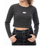 【RVCA ルーカ公式通販】ルーカ （RVCA）【OUTLET】RVCA レディース DISTORT RIB LS ロンＴ PTK 【2024年秋冬モデル】