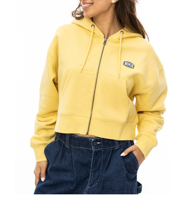 【OUTLET】RVCA レディース OLD WEST DAD CROPPED ZIP HOODIE パーカー GDN 【2024年秋冬モデル】