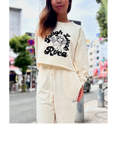 【OUTLET】RVCA レディース TOUGH LUCK CROPPED CREW トレーナー CLO 【2024年秋冬モデル】