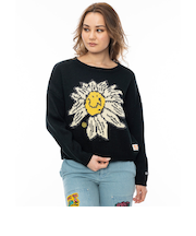【OUTLET】ELEMENT レディース FLOWER CHILD CREW KN セーター FBK 【2024年秋冬モデル】