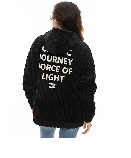 【OUTLET】BILLABONG レディース BIG CORD HOODED BLOU ジャケット BLK 【2024年秋冬モデル】