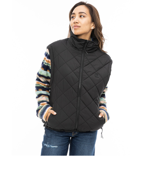 【OUTLET】BILLABONG レディース TRANSPORT PUFFER VES ベスト BLK 【2024年秋冬モデル】