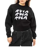 【OUTLET】RVCA レディース CLOUDY RVCA CREW トレーナー BLK 【2024年秋冬モデル】