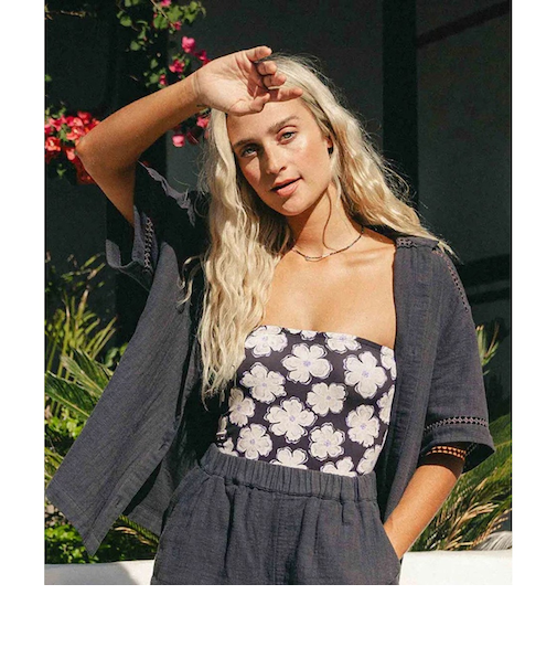 【OUTLET】BILLABONG レディース 【SUN SPELL】 SUMMERS END SS WVN セットアップ 半袖シャツ 【2025年春夏モデル】