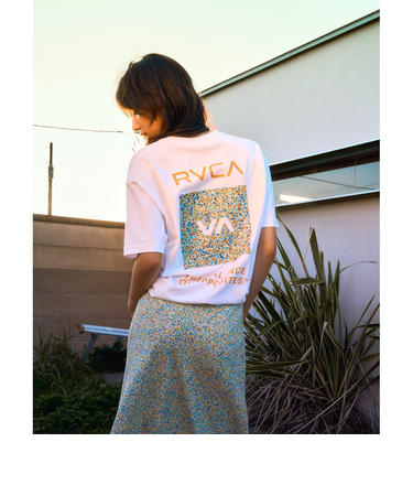 【OUTLET】RVCA レディース FLOWER WAVE BOX LOGO LOOSE FIT ST Tシャツ 【2025年夏モデル】