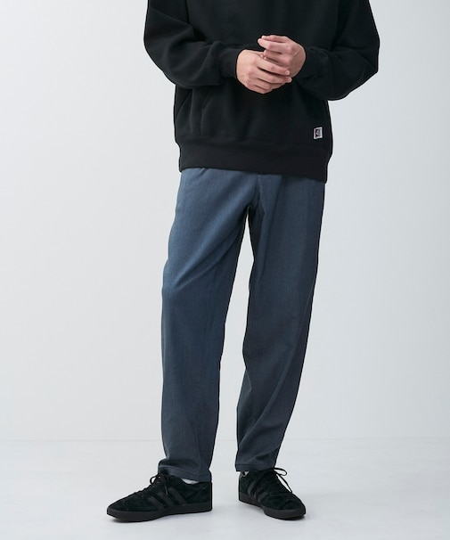 j.n.r.d/静電防止機能付き裏起毛タックテーパードパンツ