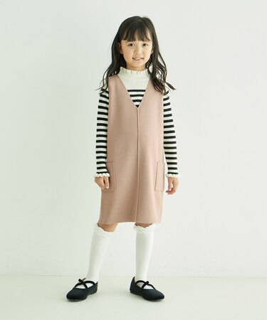 【KIDS】アンチピリングニットジャンパースカート