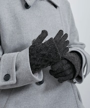 3WAY/ケーブル編み×リブ編みニットグローブ