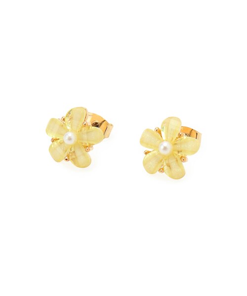 サーペンティン フラワーカービング ピアス サーペンティン フラワーカービング ピアス