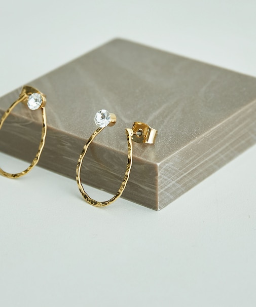 テクスチャーメタルドロップピアス