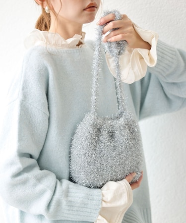 キラキラニットショルダーバッグ