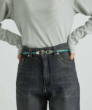 10mm型押しくるみビットバックルスライドベルト